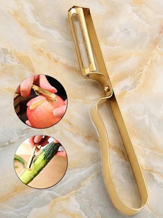Mucit Home Gold Yan Soyacak Patates Sebze Soyacağı Paslanmaz Çelik Ergonomik Pratik Soyma Aparatı