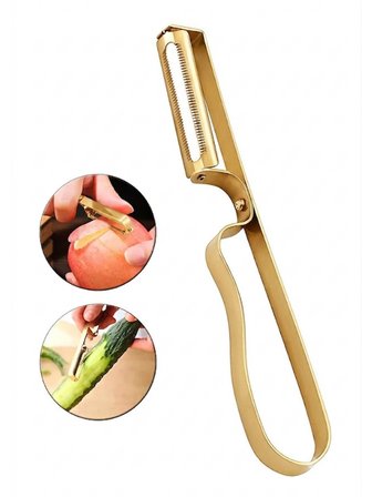 Mucit Home Gold Yan Soyacak Patates Sebze Soyacağı Paslanmaz Çelik Ergonomik Pratik Soyma Aparatı