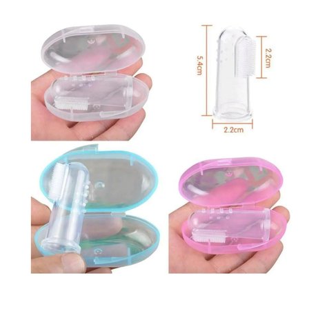 Mucit Home Mavi Erkek Bebek Çocuk Silikon Parmak Diş Kaşıyıcı Dil Temizleyici Diş Fırçası
