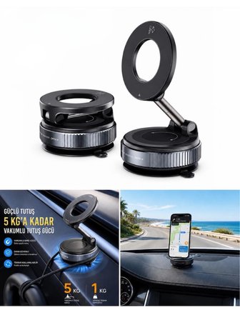 Mucit Home Mıknatıslı Telefon Tutucu 360 Dönebilen Ayarlanabilir Araç Içi Tutucu Magsafe Uyumlu 