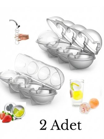 Mucit Home Küre Buz Top Kalıbı Küre Buz Topu Kalıbı 2 Adet Yuvarlak Içecek Buz Topu Dondurucu