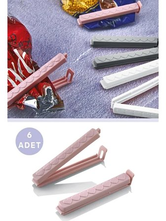 Mucit Home Pratik 6lı Poşet Kapatıcı Klips Ambalaj Ve Torba Kapatma Aparatı Poşet Klipsi 