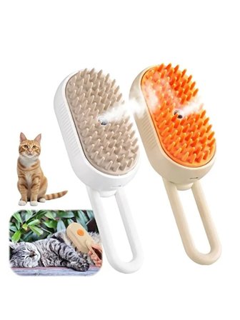 Mucit Home Saplı Buharlı Kedi Tarağı, Buharlı Kedi & Köpek Yıkama Fırçası Tarağı Yumuşak Silikonlu