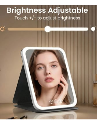 Mucit Home LED Makyaj Aynası Işıklı Katlanabilir Masaüstü Makyaj Aynası 3 Aydınlatma Modlu Makyaj Aynası