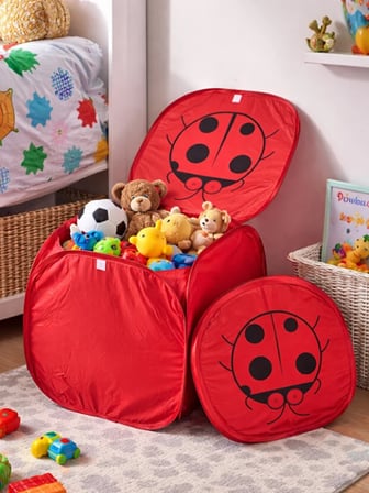 Mucit Home Kapaklı Çocuk Oyuncak Sepeti Kendinden Desenli Oyuncak Ve Kirli Sepeti 35*50cm