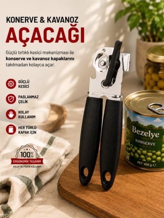 Mucit Home Plastik Saplı Kaymaz Konserve Kutu Ve Kavanoz Açacağı