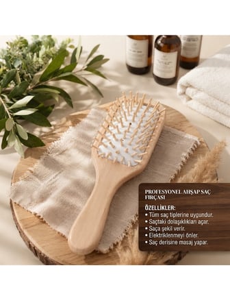 Mucit Home Bambu Uçlu Fırça Ahşap Saç Fırçası Ahşap Tarak Doğal Bambu Saç Açıcı Tüm Saçlar