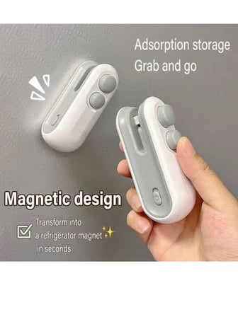 Mucit Home Poşet Kapatıcı Ve Kesici Poşet Mühürleme Aparatı Şarjlı Mini 2in1 Poşet Ambalaj Ağzı Kapatıcı