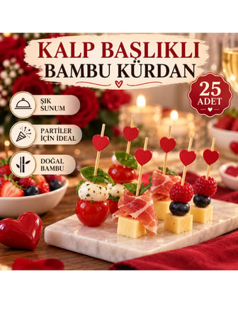 Mucit Home Kalpli Renkli Karisik Kanepe Kurdani 25 Adet Meze,Kokteyl Ve Parti Sunum Kurdani