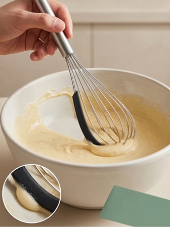 Mucit Home Silikon Sıyırmalı Kek Puding Çırpma Teli Paslanmaz Çelik Renkli