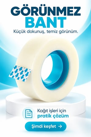 Mucit Home Görünmez Mat Bant – Üzerine Yazılabilir, Ev Ofis ve Okul İçin
