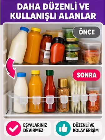 Mucit Home Buzdolabı Raf Organizer Şeffaf Şişe Düzenleyici 10 ADET Dolap Çekmece Ayırıcı Organizer
