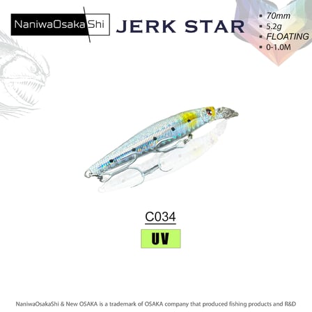 NANIWAOSAKASHI JERKSTAR 70MM 5.2G MAKET BALIK