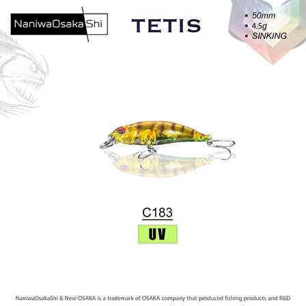 NaniwaOsakaShi Tetis 50mm 4.5gr Sinking Maket Balık C183