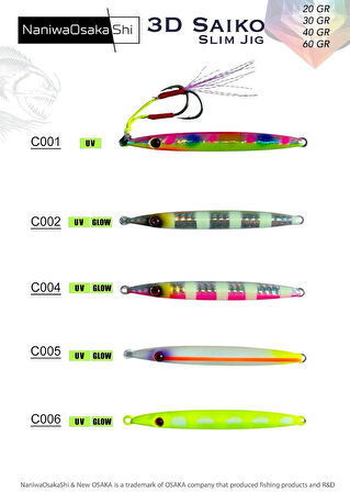 NaniwaOsakaShi 3D Saiko Slim Jig 30Gr C005