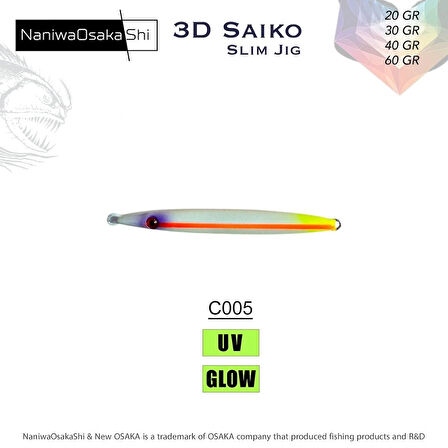 NaniwaOsakaShi 3D Saiko Slim Jig 30Gr C005