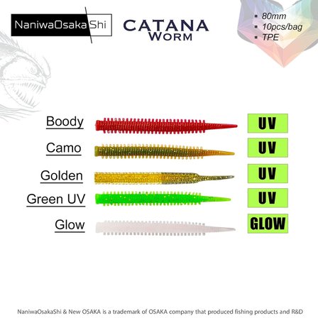 NaniwaOsakaShi Catana Worm 8cm 10Pcs Silikon Yem