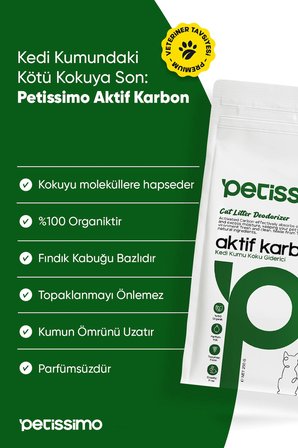 Petissimo Care Kedi Kumu Koku Giderici Aktif Karbon - 250 gr