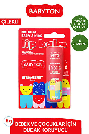 %100 Doğal Doğal Dudak Koruyucu Çilek Bitkisel Lipbalm Kremi Nemlendirici