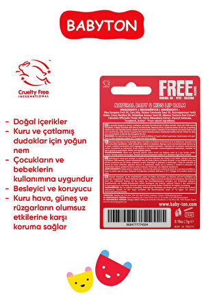 Babyton Doğal Çilekli Dudak Koruyucu