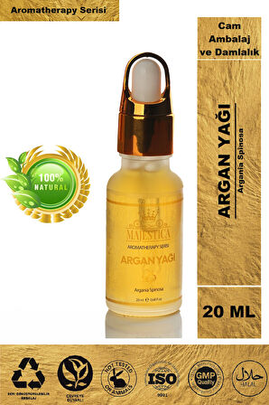 %100 Saf Ve Doğal Argan Yağı 20 Ml, Saç Ve Vücut Onarıcı Bakım Yağı