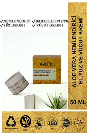 Aloevera Nemlendirici ve Ferahlatıcı El, Yüz ve Vücut Kremi 50 ml