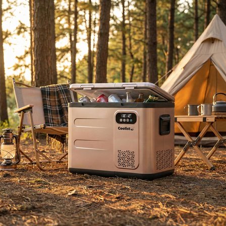 Coolist CLK50D 12/24V/220Volt 49 Litre Çift Bölmeli Outdoor Kompresörlü Bluetooth Bağlantılı Oto Buzdolabı