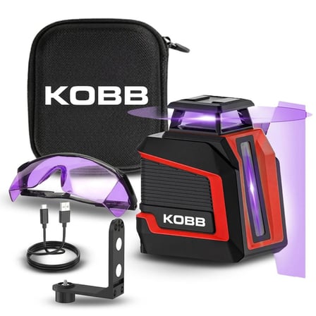 KOBB KBL30P 3.7V Li-ion Yatay 360° ve Dikey Otomatik Hizalamalı Mor Işık Profesyonel Çizgi Lazer
