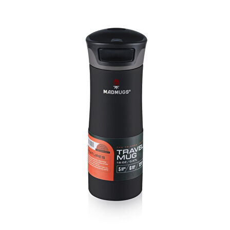 MADMUGS TM-TA-001 Travel Mug Termos Bardak 0,47lt-Siyah