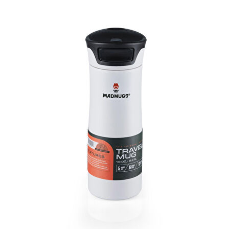 MADMUGS TM-TA-002 Travel Mug Termos Bardak 0,47lt-Beyaz