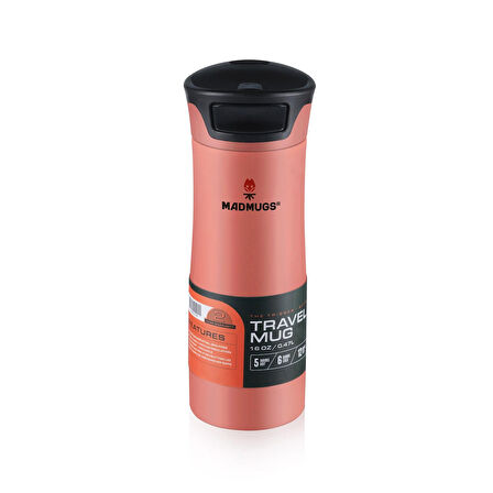 MADMUGS TM-TA-004 Travel Mug Termos Bardak 0,47lt-Turuncu