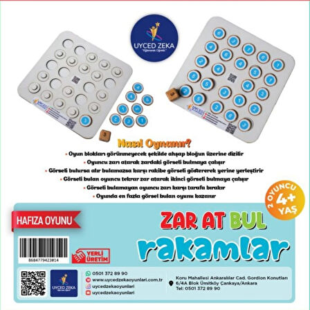 Zar At Bul Rakamlar Hafıza Oyunu