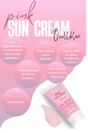 Pembe Güneş Kremi Leke Karşıtı Ve Cilt Tonu Eşitleyen Spf 50