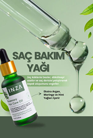 INZA Biberiye Saç Bakım Yağı 30 ml – Saç Döngüsünü Destekler ve Canlandırır