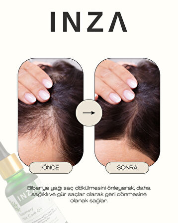 INZA Biberiye Saç Bakım Yağı 30 ml – Saç Döngüsünü Destekler ve Canlandırır