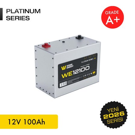 12V 100Ah LiFePO4 Platinum Series Bluetooth'lu Lityum Demir Fosfat Akü/Batarya
