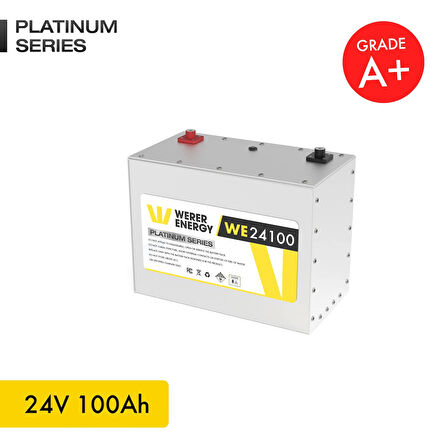 24V 100Ah LiFePO4 Platinum Series Bluetooth'lu Lityum Demir Fosfat Akü 