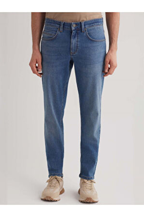 Alex 116 NORMAL BEL MAVİ TAPARED SLIM JEANS ERKEK