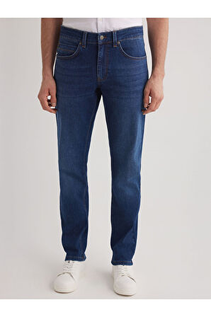 Alex 102 NORMAL BEL MAVİ TAPARED SLIM JEANS ERKEK