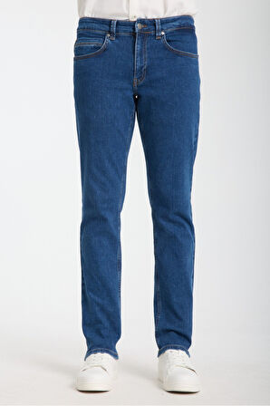 Alex 100 NORMAL BEL MAVİ TAPARED SLIM JEANS ERKEK