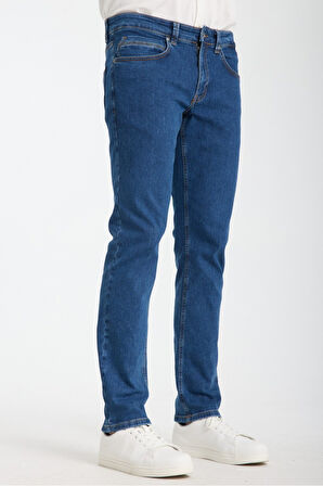 Alex 100 NORMAL BEL MAVİ TAPARED SLIM JEANS ERKEK