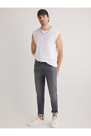 Jack 196 NORMAL BEL GRİ SKINNY JEANS  ERKEK