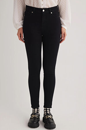 Miranda 96 NORMAL BEL SİYAH SKINNY JEANS KADIN