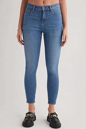 Miranda 156 NORMAL BEL MAVİ SKINNY JEANS KADIN