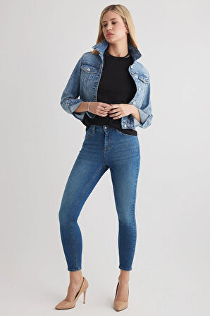 Miranda 126 NORMAL BEL MAVİ SKINNY JEANS KADIN