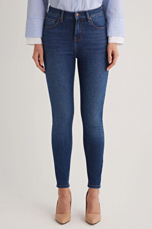 Miranda 102 NORMAL BEL KOYU MAVİ SKINNY JEANS KADIN