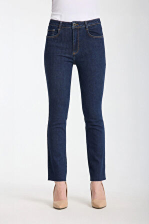 Julia 92 NORMAL BEL KOYU RINSE CROP FLARE JEANS KADIN