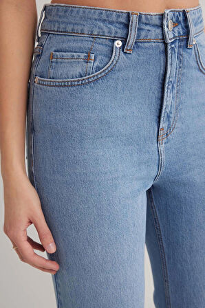 Milan 228 YÜKSEK BEL AÇIK MAVİ İSPANYOL FLARE BOOTCUT JEANS KADIN