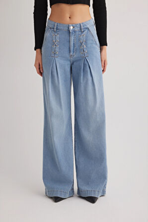 JUD Siena 1002 NORMAL BEL AÇIK MAVİ BAGGY JEANS KADIN