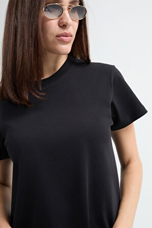 Victoria 80001 Regular Fit Siyah Kadın Basic T-Shirt